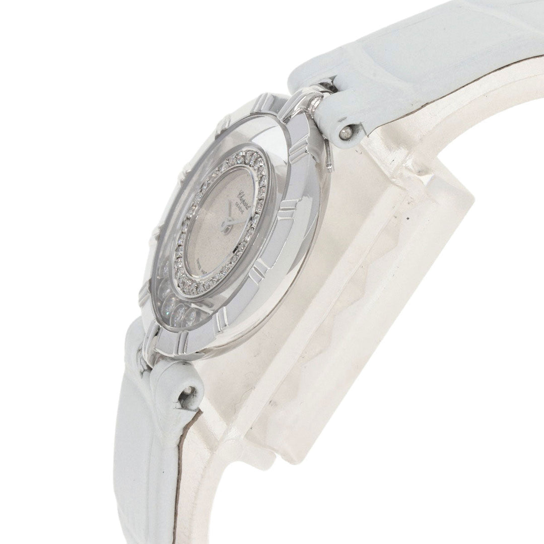 Chopard Watches Quartz 20/5681 K18WG, leather Silver Happy Diamonds Maker Complete Silver dial Women Used Authentic