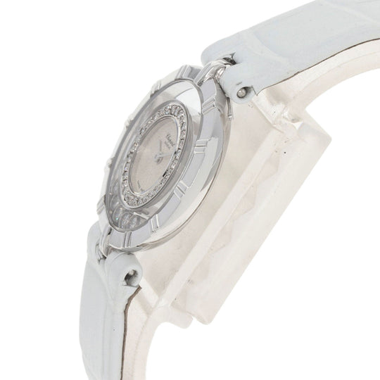 Chopard Watches Quartz 20/5681 K18WG, leather Silver Happy Diamonds Maker Complete Silver dial Women Used Authentic