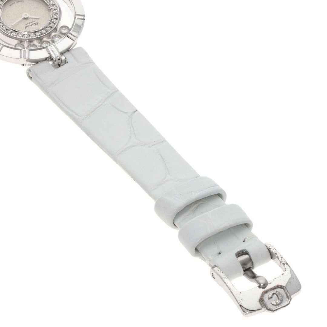 Chopard Watches Quartz 20/5681 K18WG, leather Silver Happy Diamonds Maker Complete Silver dial Women Used Authentic