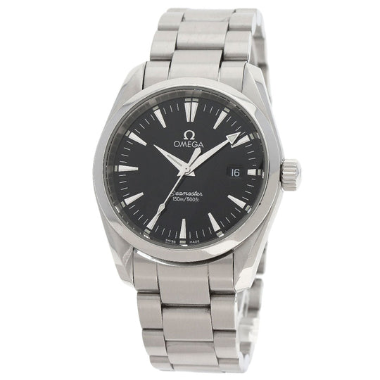 OMEGA Watches Quartz 2518.50 Stainless Steel , Stainless Steel Silver Aqua Terra black dial mens Used Authentic