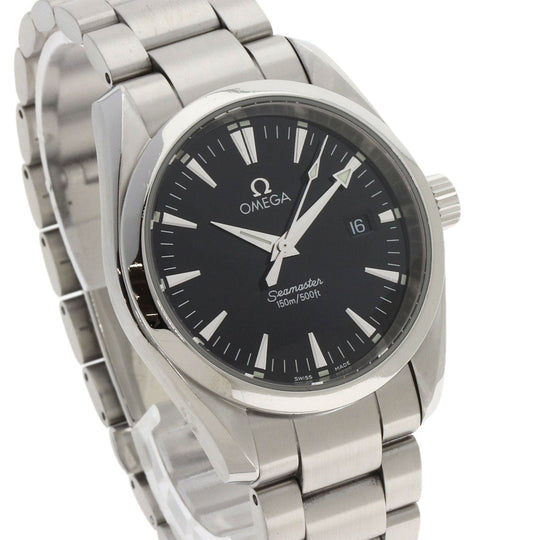 OMEGA Watches Quartz 2518.50 Stainless Steel , Stainless Steel Silver Aqua Terra black dial mens Used Authentic