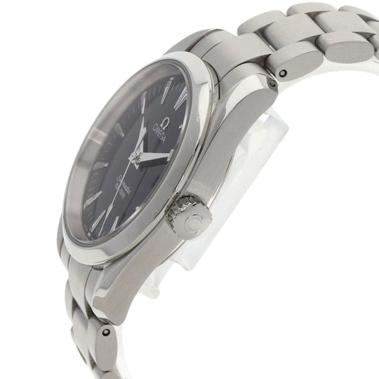 OMEGA Watches Quartz 2518.50 Stainless Steel , Stainless Steel Silver Aqua Terra black dial mens Used Authentic