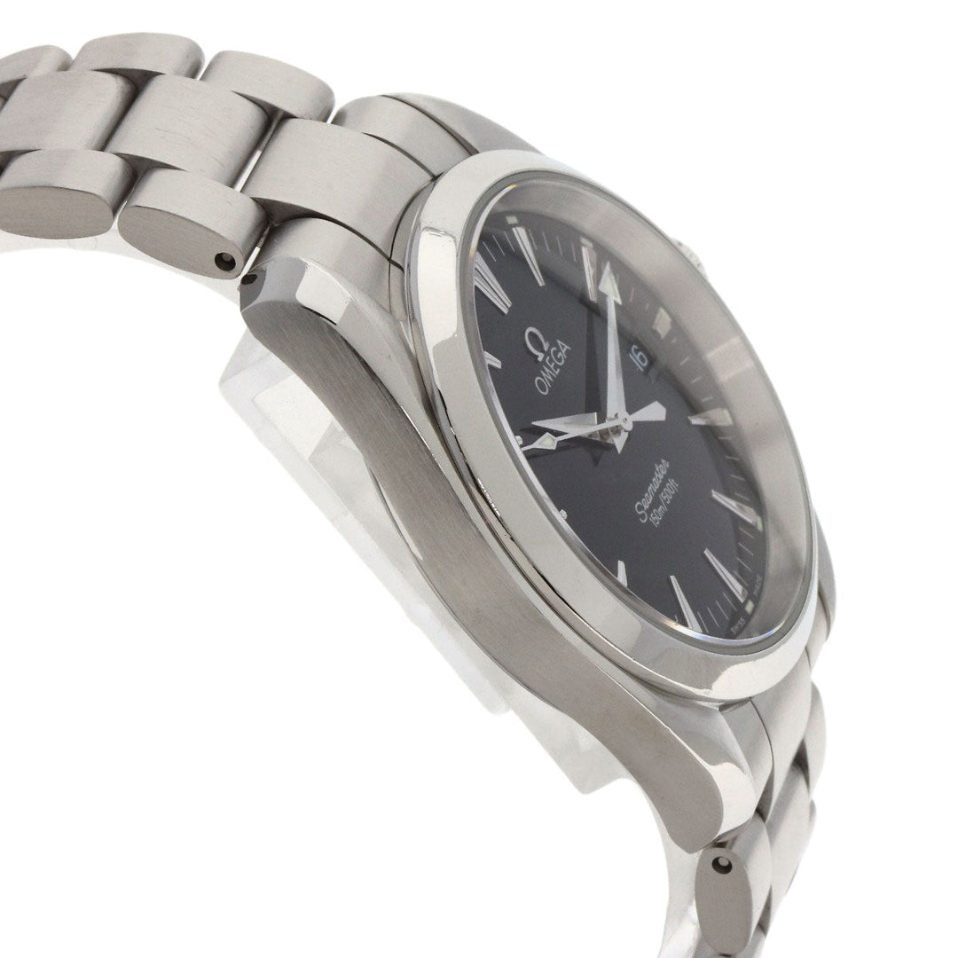 OMEGA Watches Quartz 2518.50 Stainless Steel , Stainless Steel Silver Aqua Terra black dial mens Used Authentic