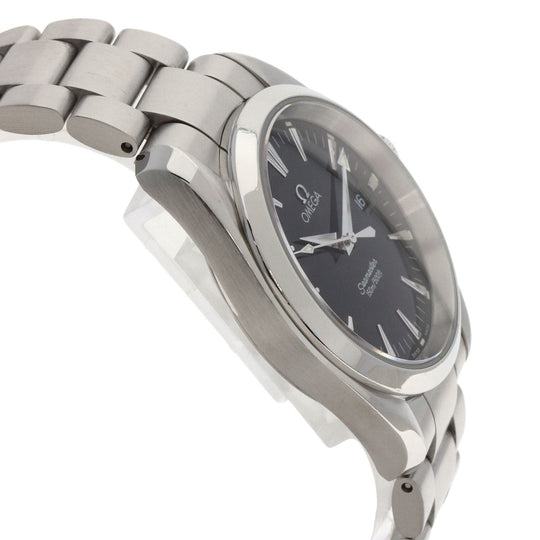 OMEGA Watches Quartz 2518.50 Stainless Steel , Stainless Steel Silver Aqua Terra black dial mens Used Authentic