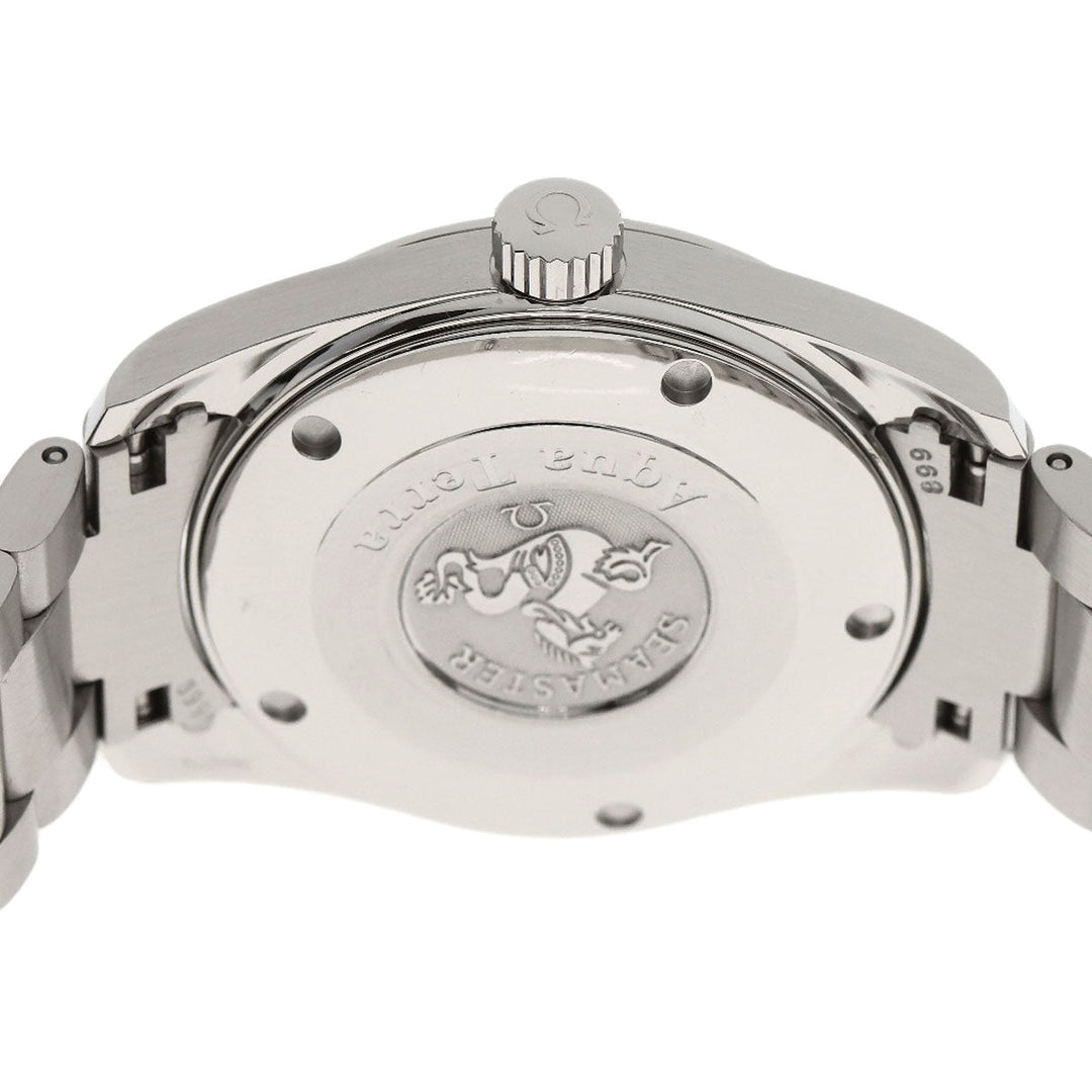 OMEGA Watches Quartz 2518.50 Stainless Steel , Stainless Steel Silver Aqua Terra black dial mens Used Authentic