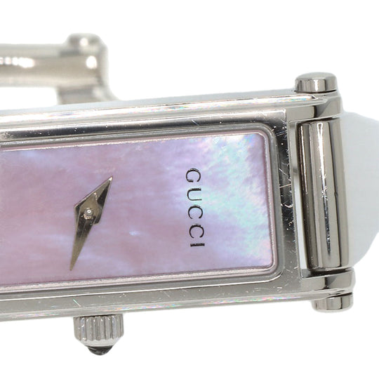 GUCCI Watches Quartz Stainless Steel , Stainless Steel Silver 1500L Pink shell dial Women Used Authentic