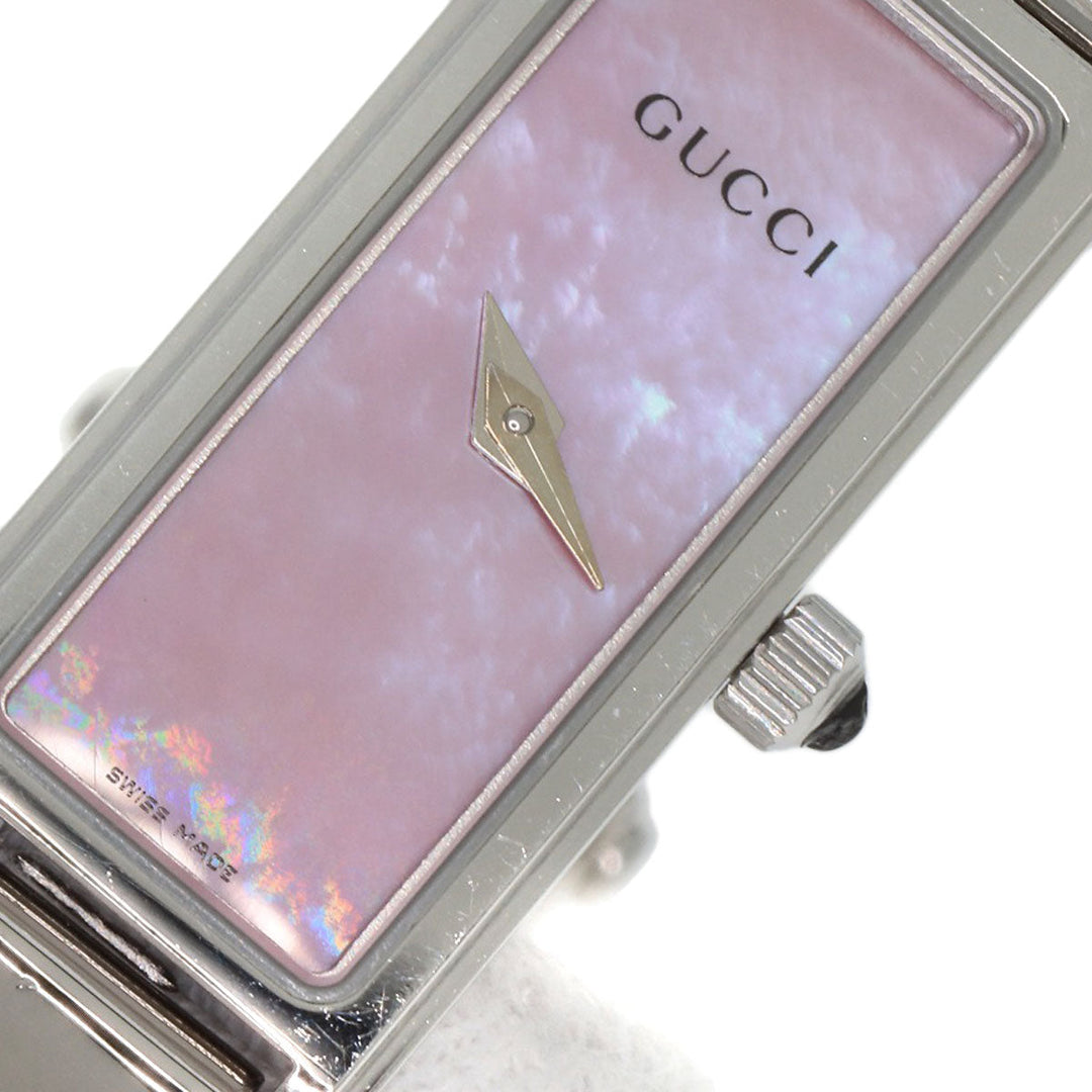 GUCCI Watches Quartz Stainless Steel , Stainless Steel Silver 1500L Pink shell dial Women Used Authentic