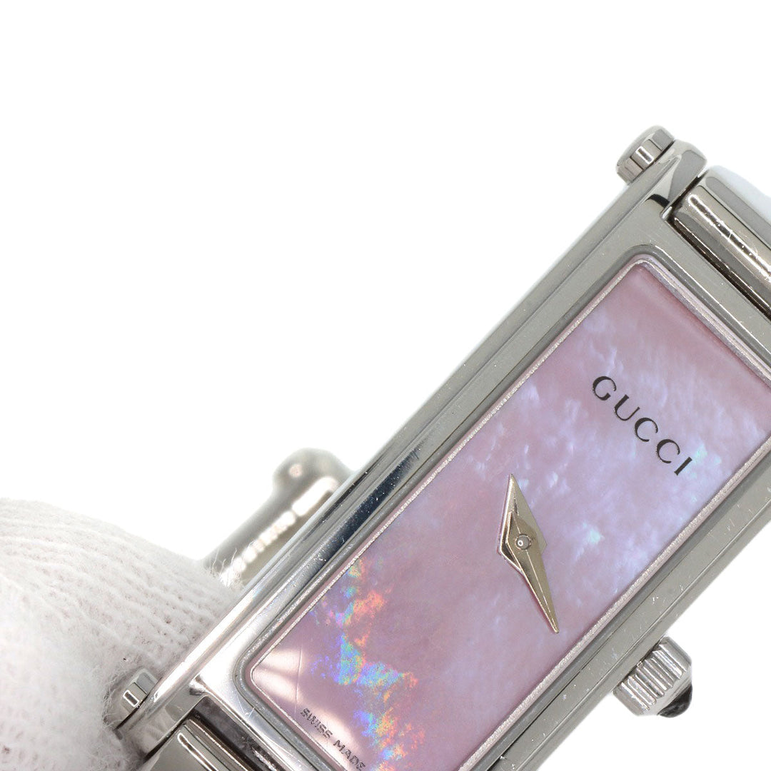 GUCCI Watches Quartz Stainless Steel , Stainless Steel Silver 1500L Pink shell dial Women Used Authentic