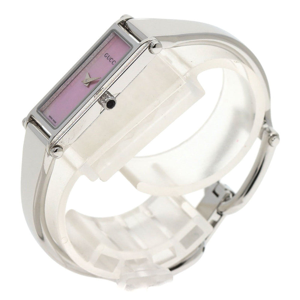 GUCCI Watches Quartz Stainless Steel , Stainless Steel Silver 1500L Pink shell dial Women Used Authentic