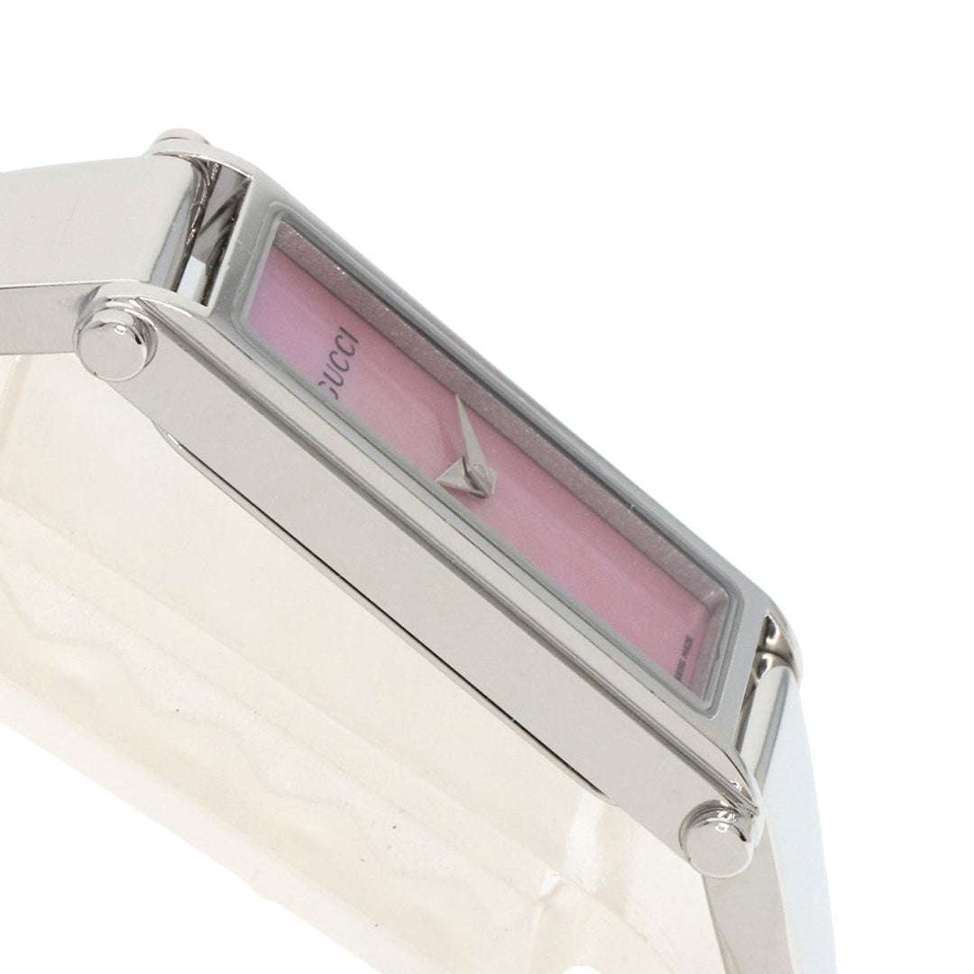 GUCCI Watches Quartz Stainless Steel , Stainless Steel Silver 1500L Pink shell dial Women Used Authentic