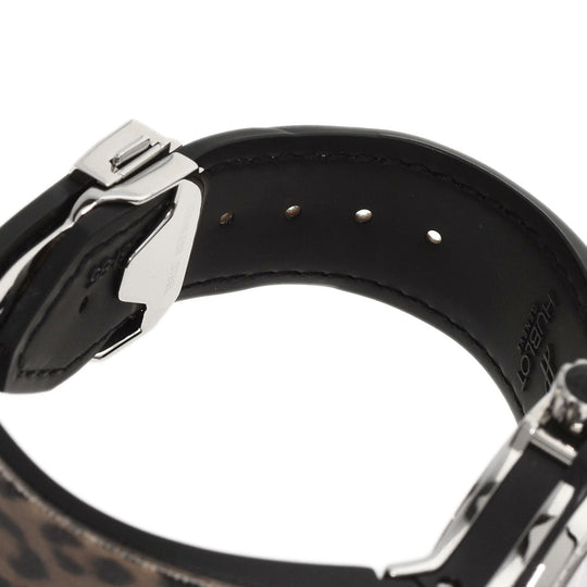 HUBLOT Watches Quartz Stainless Steel, Rubber Silver Big Bang Snow Leopard Bezel Diamond Leopard Pattern Leopard Pattern dial mens Used Authentic