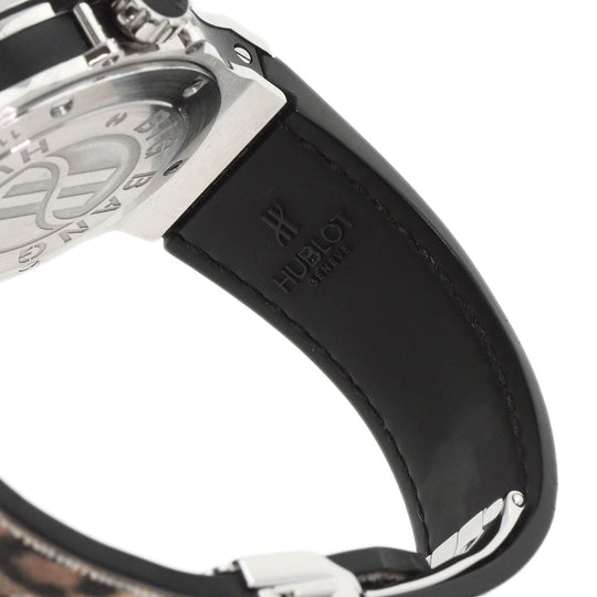 HUBLOT Watches Quartz Stainless Steel, Rubber Silver Big Bang Snow Leopard Bezel Diamond Leopard Pattern Leopard Pattern dial mens Used Authentic