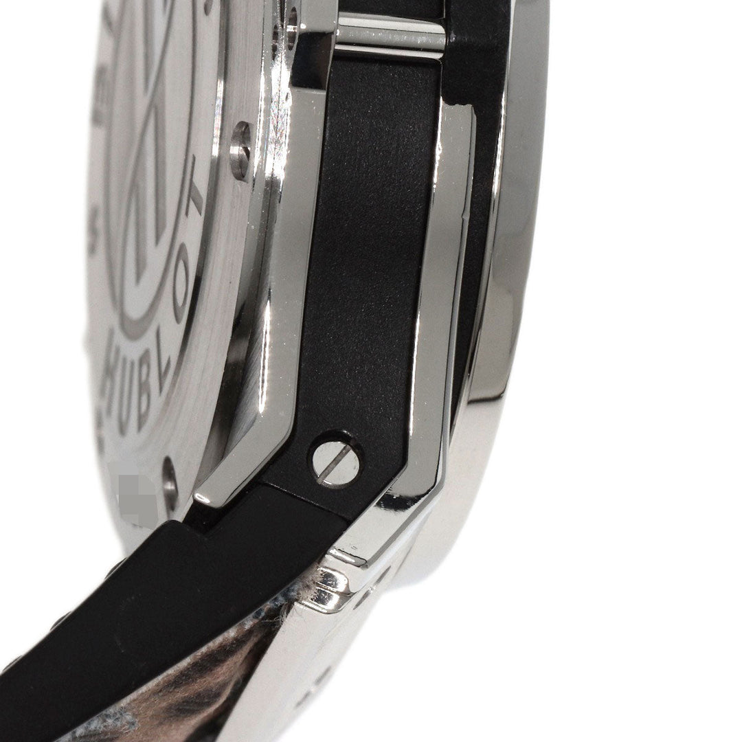 HUBLOT Watches Quartz Stainless Steel, Rubber Silver Big Bang Snow Leopard Bezel Diamond Leopard Pattern Leopard Pattern dial mens Used Authentic