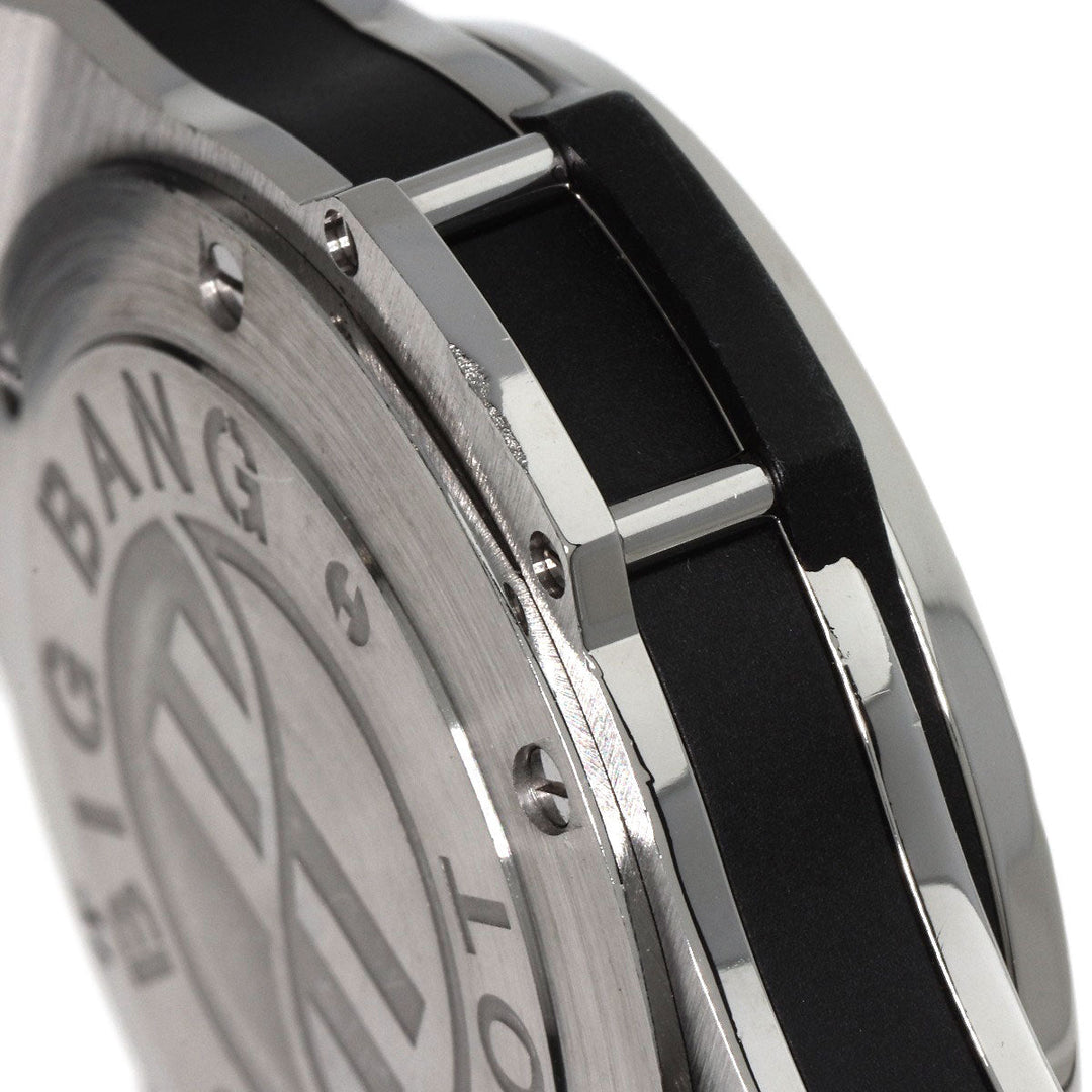 HUBLOT Watches Quartz Stainless Steel, Rubber Silver Big Bang Snow Leopard Bezel Diamond Leopard Pattern Leopard Pattern dial mens Used Authentic