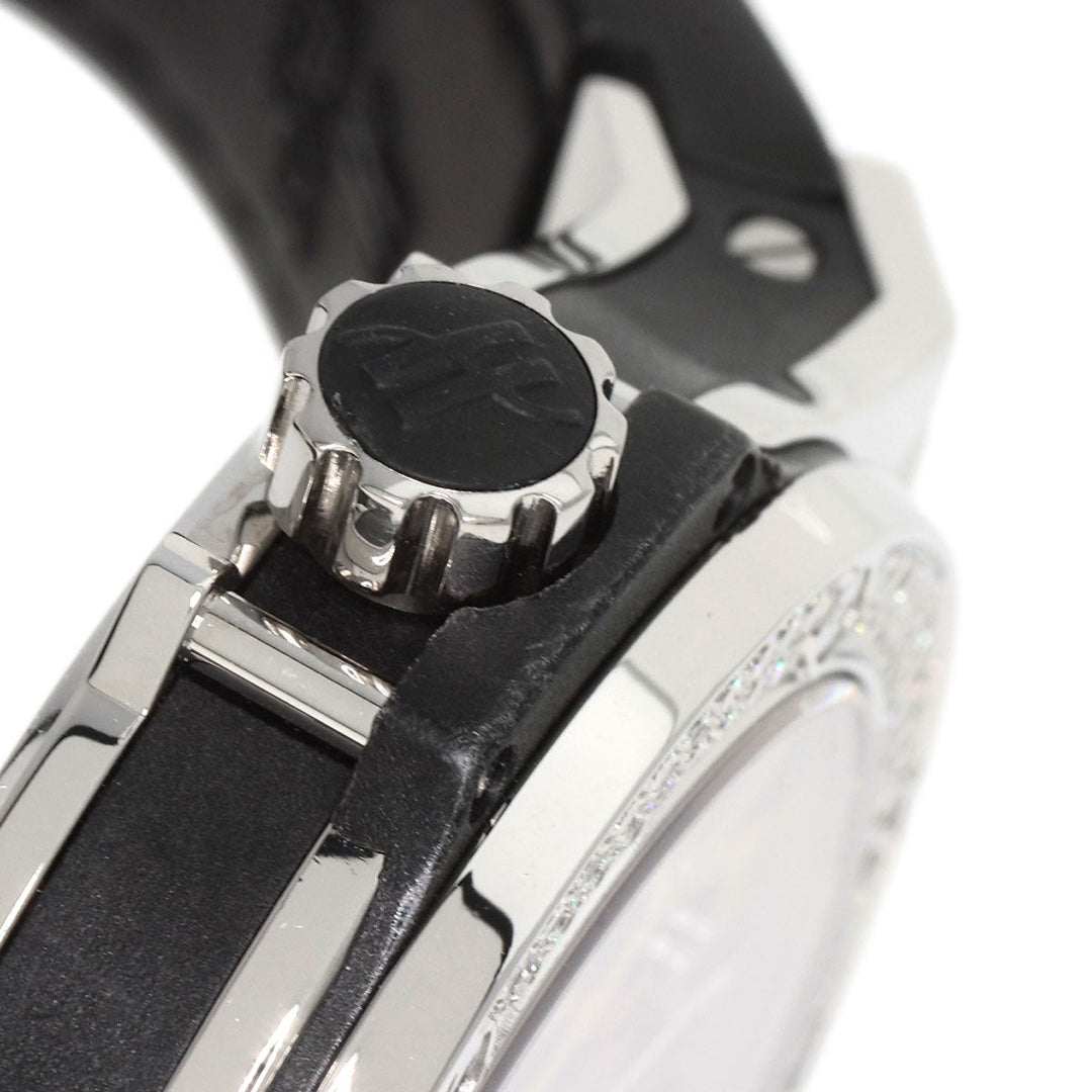 HUBLOT Watches Quartz Stainless Steel, Rubber Silver Big Bang Snow Leopard Bezel Diamond Leopard Pattern Leopard Pattern dial mens Used Authentic