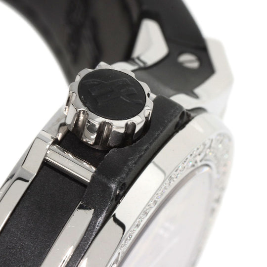 HUBLOT Watches Quartz Stainless Steel, Rubber Silver Big Bang Snow Leopard Bezel Diamond Leopard Pattern Leopard Pattern dial mens Used Authentic