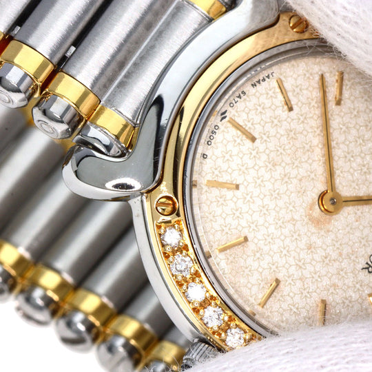 SEIKO Watches Quartz 5A70-0210 Stainless Steel gold CREDOR round face Ivory dial