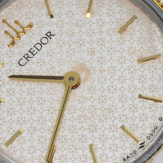 SEIKO Watches Quartz 5A70-0210 Stainless Steel gold CREDOR round face Ivory dial