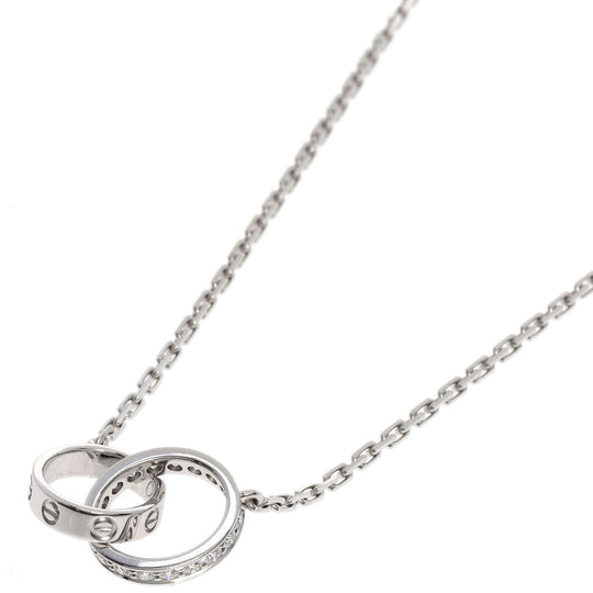 CARTIER Necklace K18WG Silver Baby love diamond