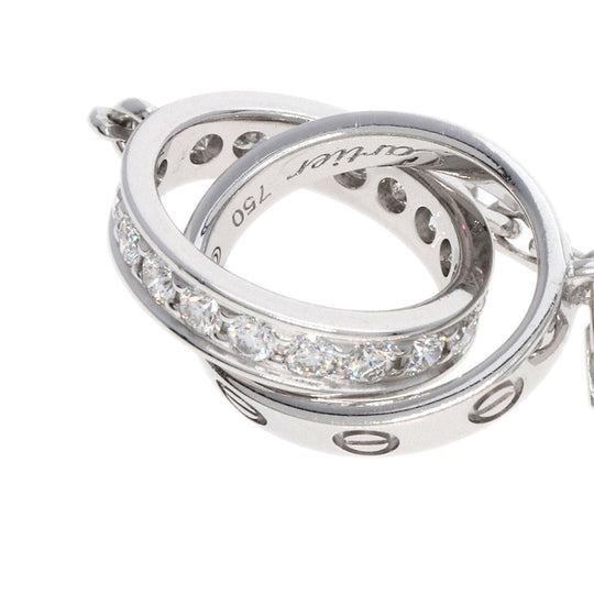 CARTIER Necklace K18WG Silver Baby love diamond