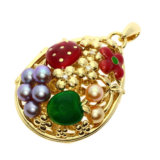 TASAKI Pendant top 18K Yellow Gold gold Pearl Enamel