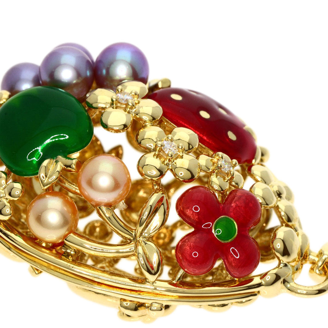 TASAKI Pendant top 18K Yellow Gold gold Pearl Enamel