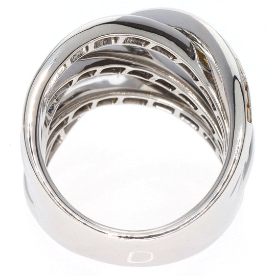 JUNE Ring K18WG Silver sapphire Women Used Authentic