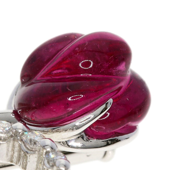 TASAKI Brooch PT900 Silver Pink Tourmaline Diamond Women Used Authentic