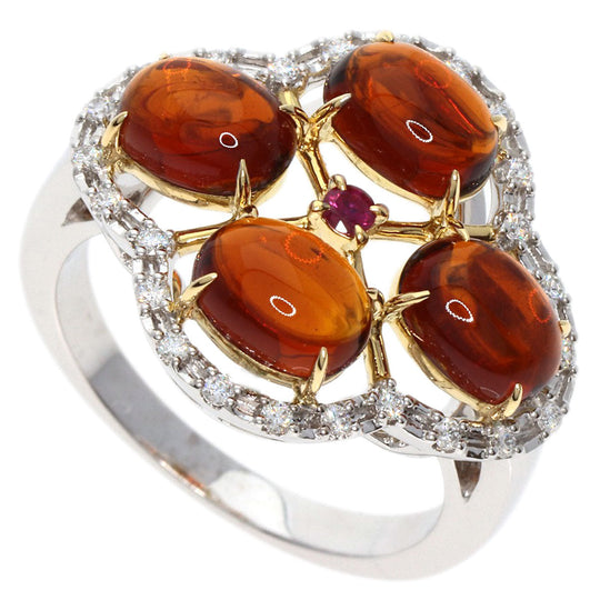 TASAKI Ring K18WG Silver Madeira Citrine Ruby Diamond