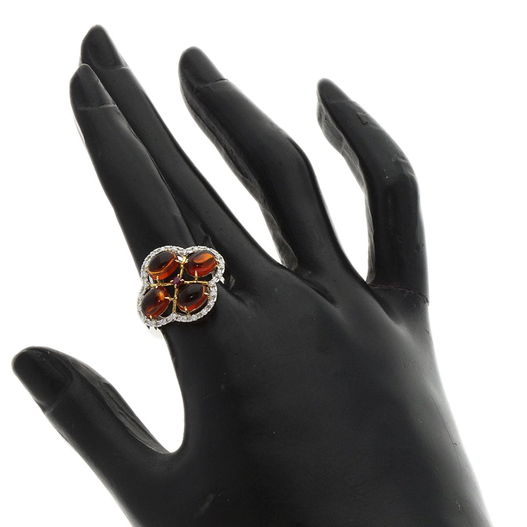 TASAKI Ring K18WG Silver Madeira Citrine Ruby Diamond
