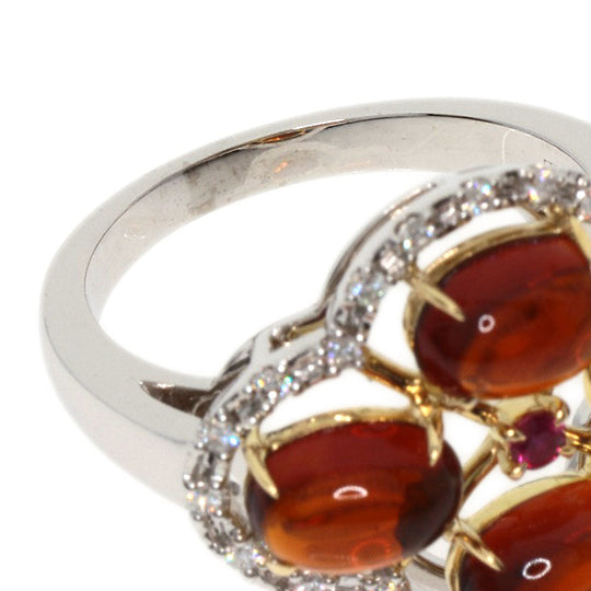 TASAKI Ring K18WG Silver Madeira Citrine Ruby Diamond