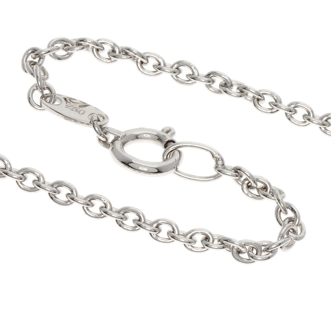 WALTHAM Necklace K18WG Silver Horseshoe Diamond Swing Women Used Authentic