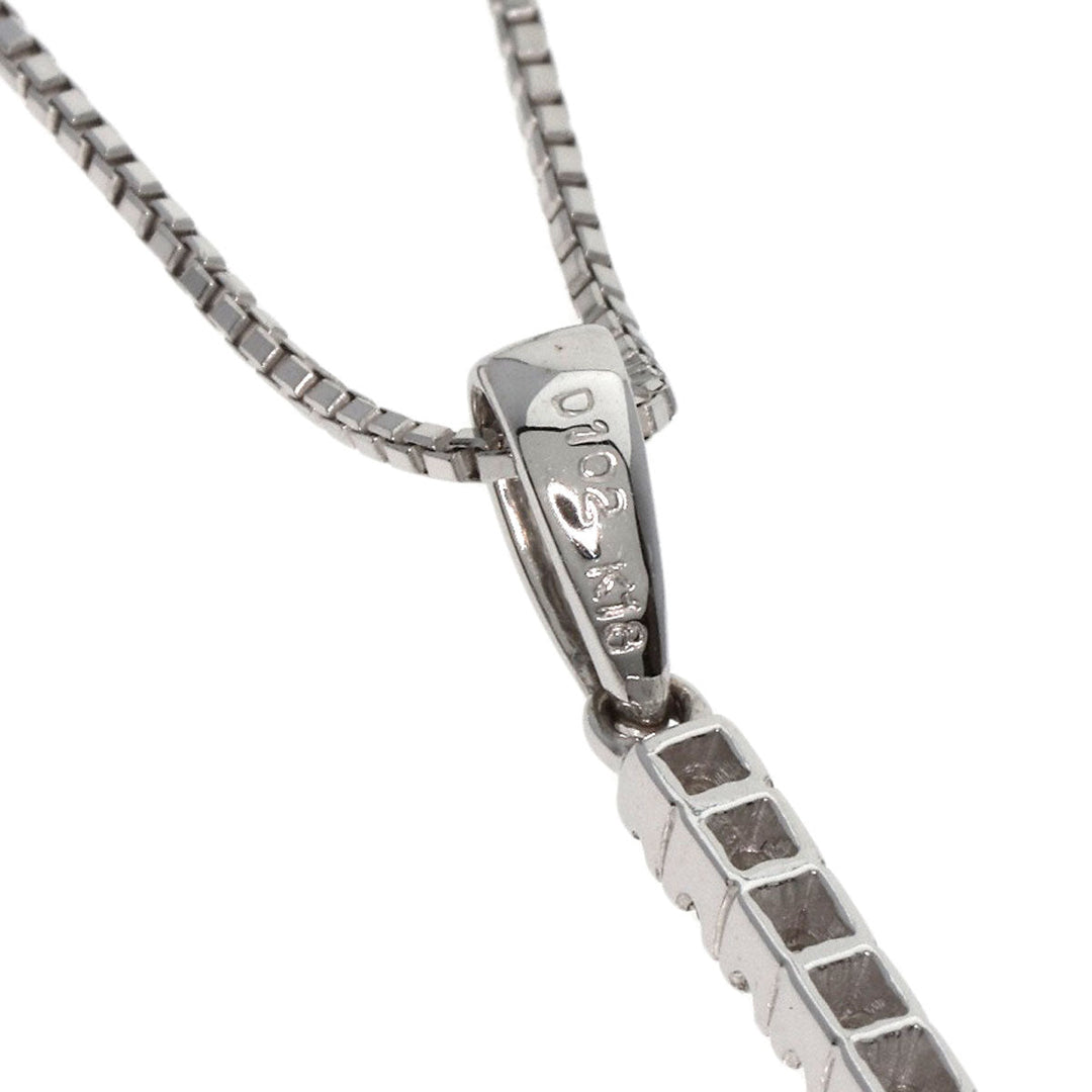 MONNICKENDAM Necklace K18WG , PT850 Silver Large cross diamond Women Used Authentic