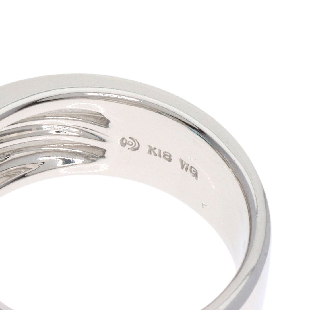 TASAKI Ring K18WG Silver Blue Topaz diamond Women Used Authentic