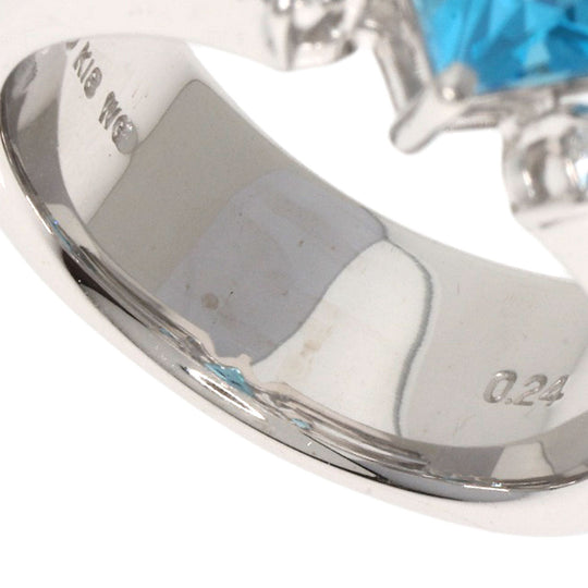 TASAKI Ring K18WG Silver Blue Topaz diamond Women Used Authentic