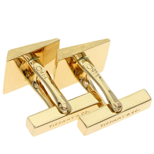 TIFFANY&Co. cuffs K14YG gold Square mens Used Authentic