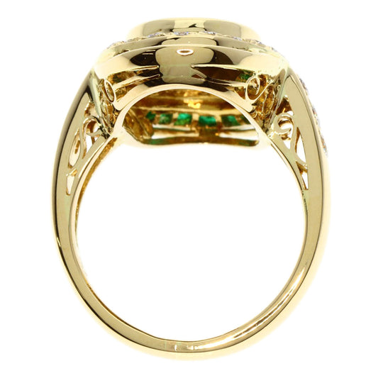 MITSUO KAJI Ring 18K Yellow Gold gold Emayu Emerald Diamond Women Used Authentic