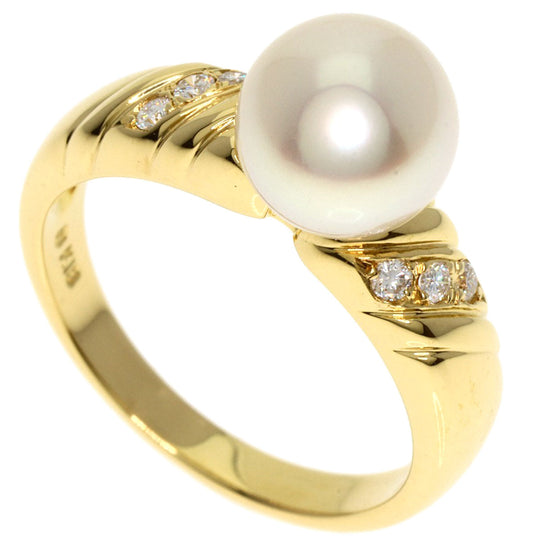 MIKIMOTO Ring 18K Yellow Gold gold Pearl pearl diamond Women Used Authentic