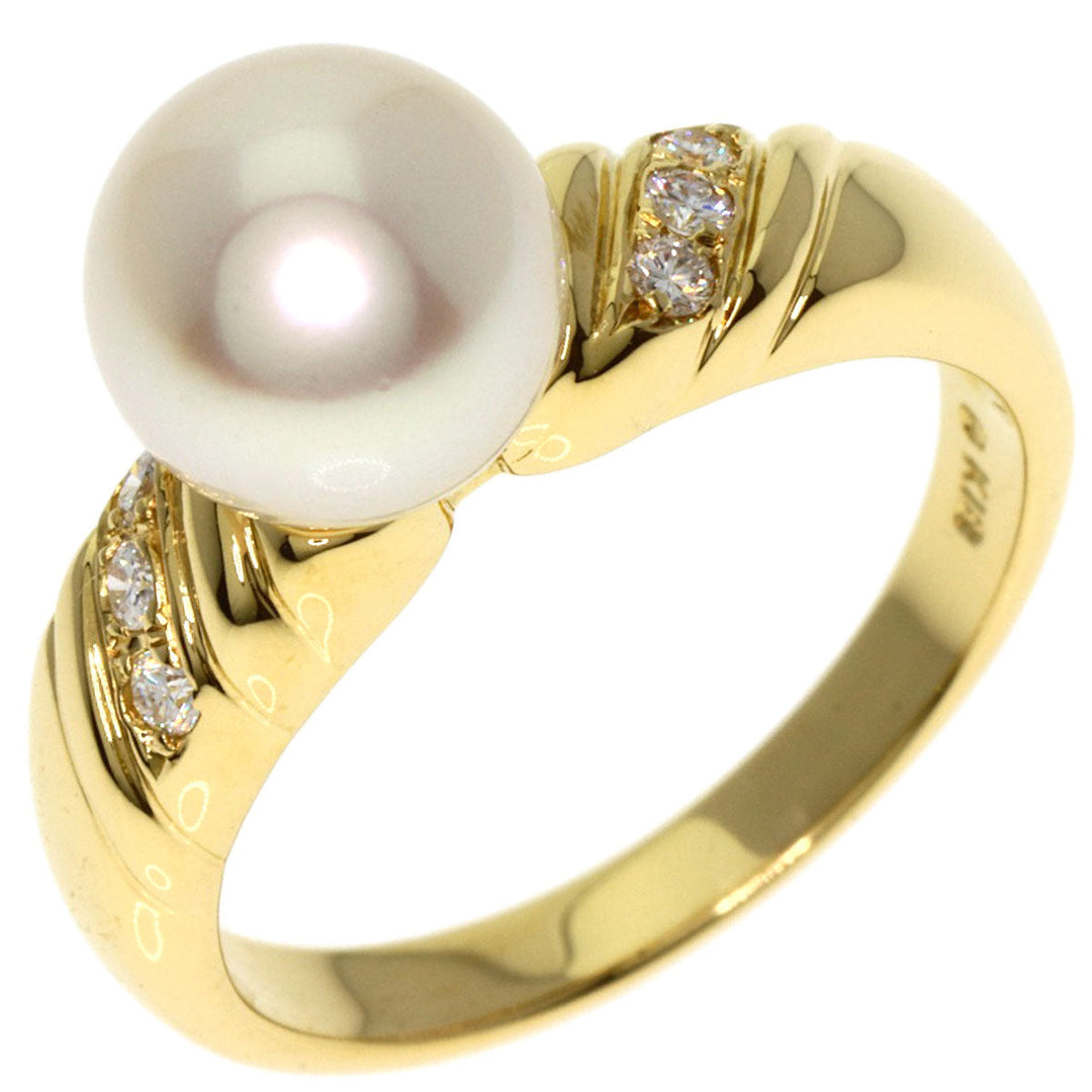 MIKIMOTO Ring 18K Yellow Gold gold Pearl pearl diamond Women Used Authentic