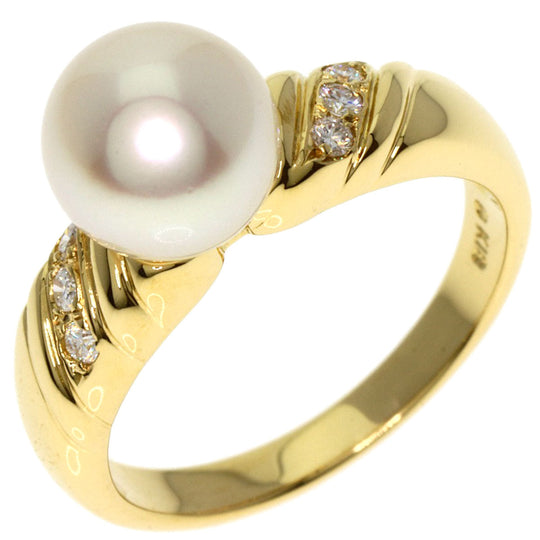 MIKIMOTO Ring 18K Yellow Gold gold Pearl pearl diamond Women Used Authentic