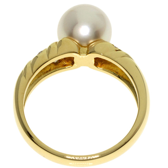 MIKIMOTO Ring 18K Yellow Gold gold Pearl pearl diamond Women Used Authentic