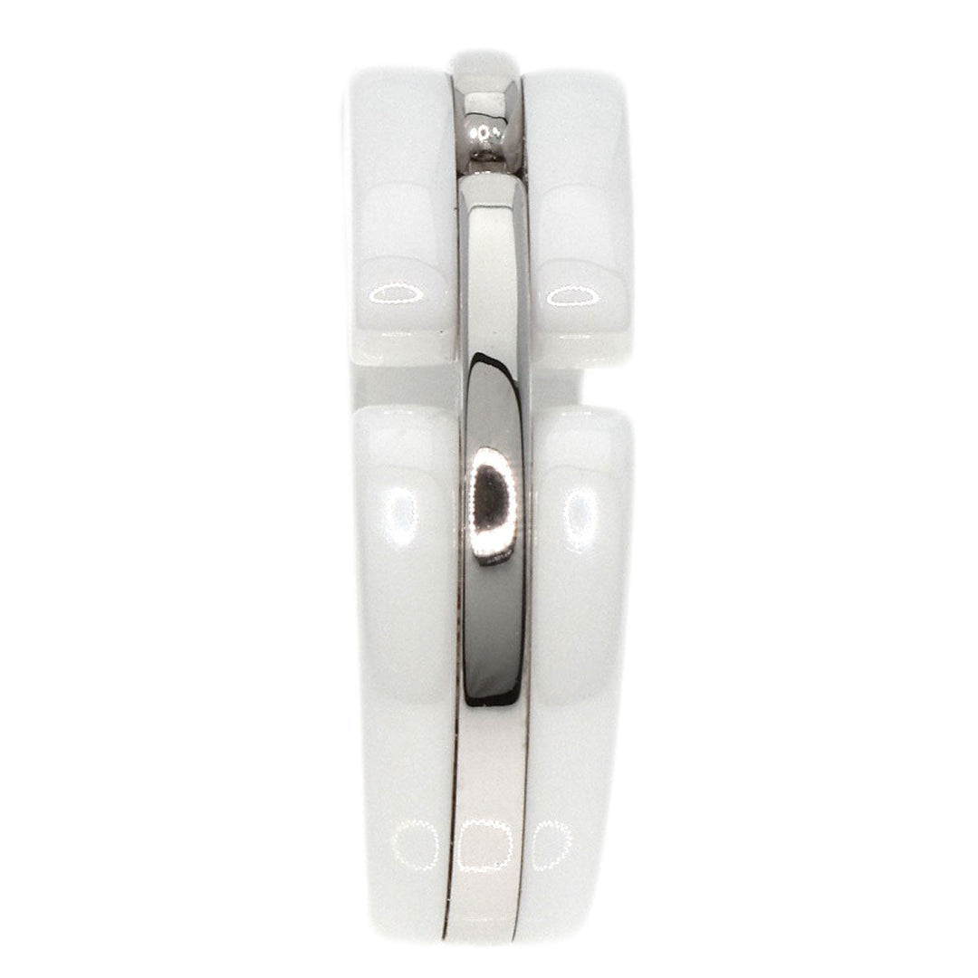 CHANEL Ring K18WG, Ceramic Silver Ultra Ring Medium Women Used Authentic