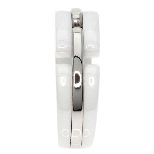 CHANEL Ring K18WG, Ceramic Silver Ultra Ring Medium Women Used Authentic