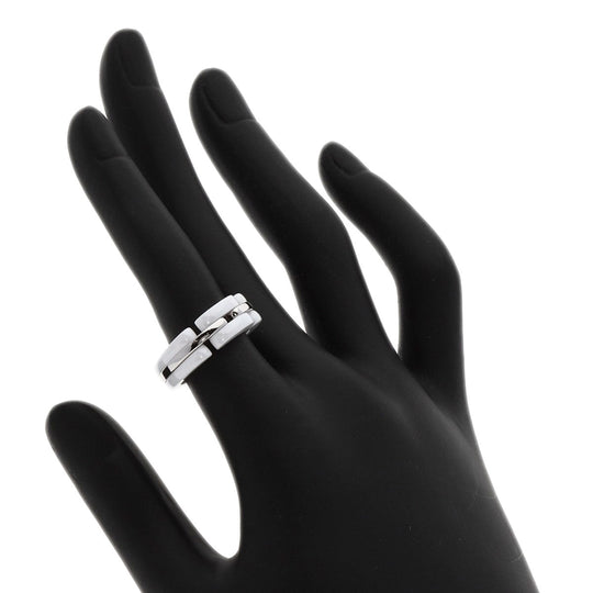 CHANEL Ring K18WG, Ceramic Silver Ultra Ring Medium Women Used Authentic