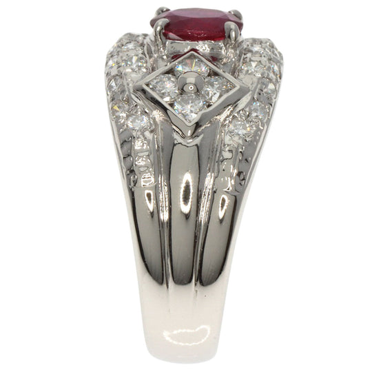 TASAKI Ring PT900 Silver Ruby diamond Women Used Authentic