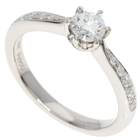 CELINE Ring PT950 Silver diamond Women Used Authentic