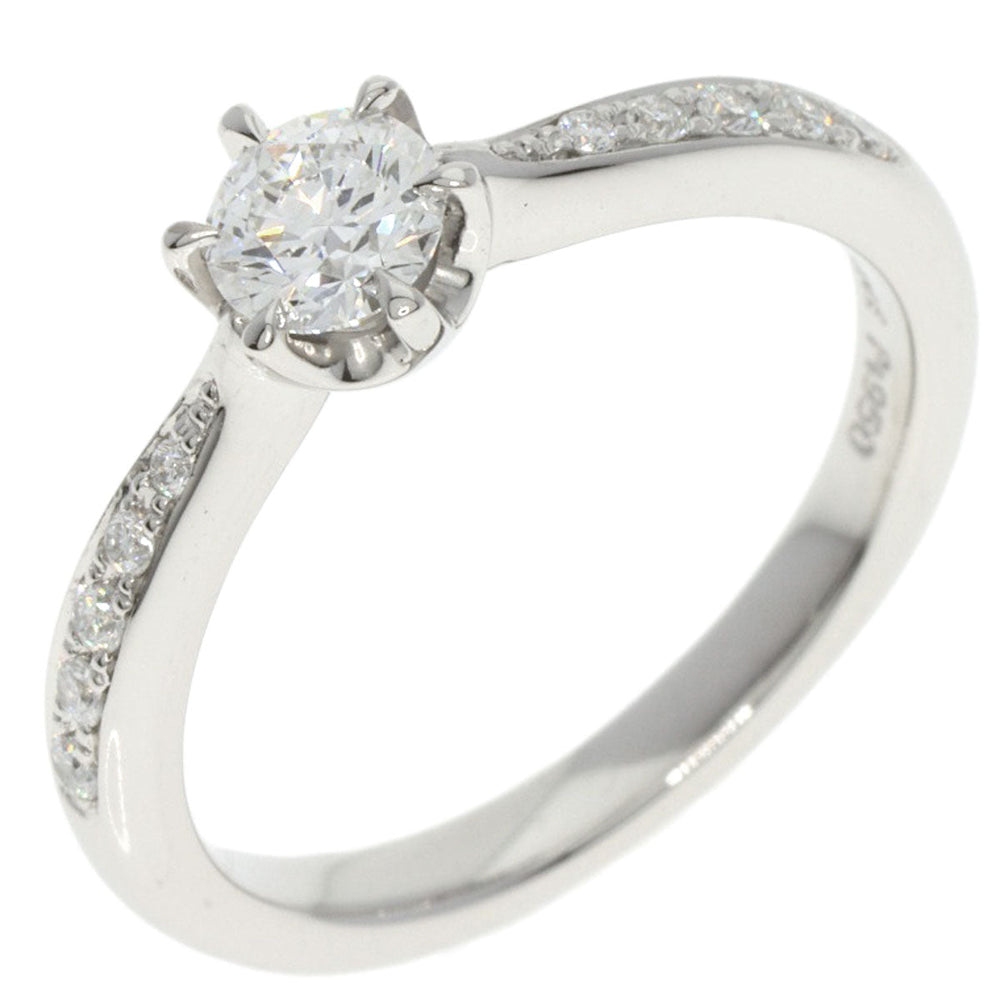 CELINE Ring PT950 Silver diamond Women Used Authentic