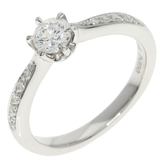 CELINE Ring PT950 Silver diamond Women Used Authentic