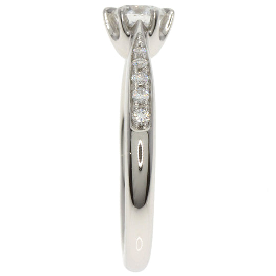 CELINE Ring PT950 Silver diamond Women Used Authentic