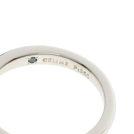 CELINE Ring PT950 Silver diamond Women Used Authentic